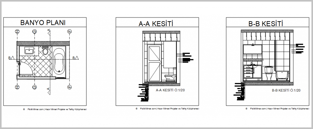 Banyo, Tuvalet .DWG / Toilet, Shower dwg | Pislik Mimar
