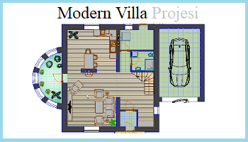modern villa dwg