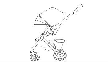 Baby Stroller cad blocks