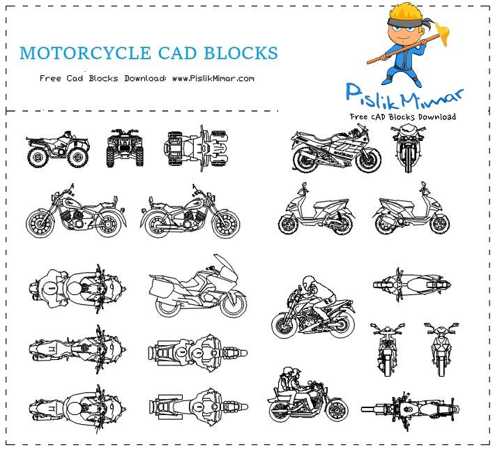 Motorcycle cad blocks