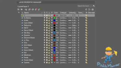 autocad layer ayarları
