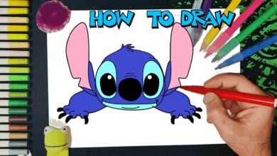 Stitch çizgi film karakteri çizimi