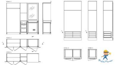 Autocad - Gardrop dwg çizimleri