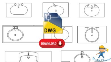 dikdortgen lavabo dwg, autocad çizimleri