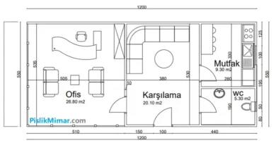 konteyner projesi, 66m2 mimari proje