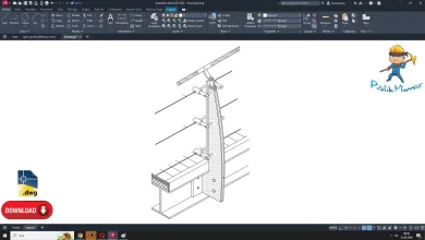 3D Çelik Korkuluk dwg, 3D Steel Railing CAD Blocks