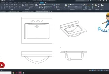 Ankastre Lavabo dwg çizimi, Built-in Washbasin dwg, autocad drawing