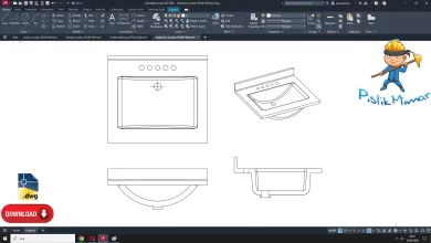 Ankastre Lavabo dwg çizimi, Built-in Washbasin dwg, autocad drawing