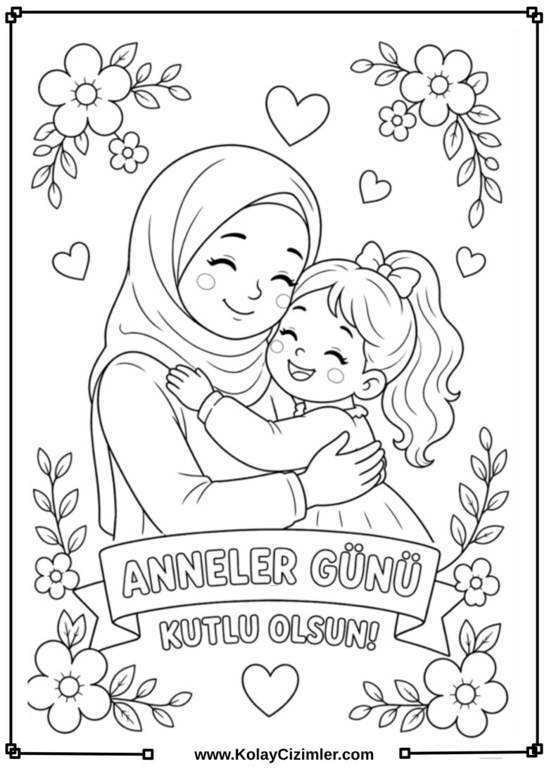 Anneler Günü Boyama Sayfası (1)