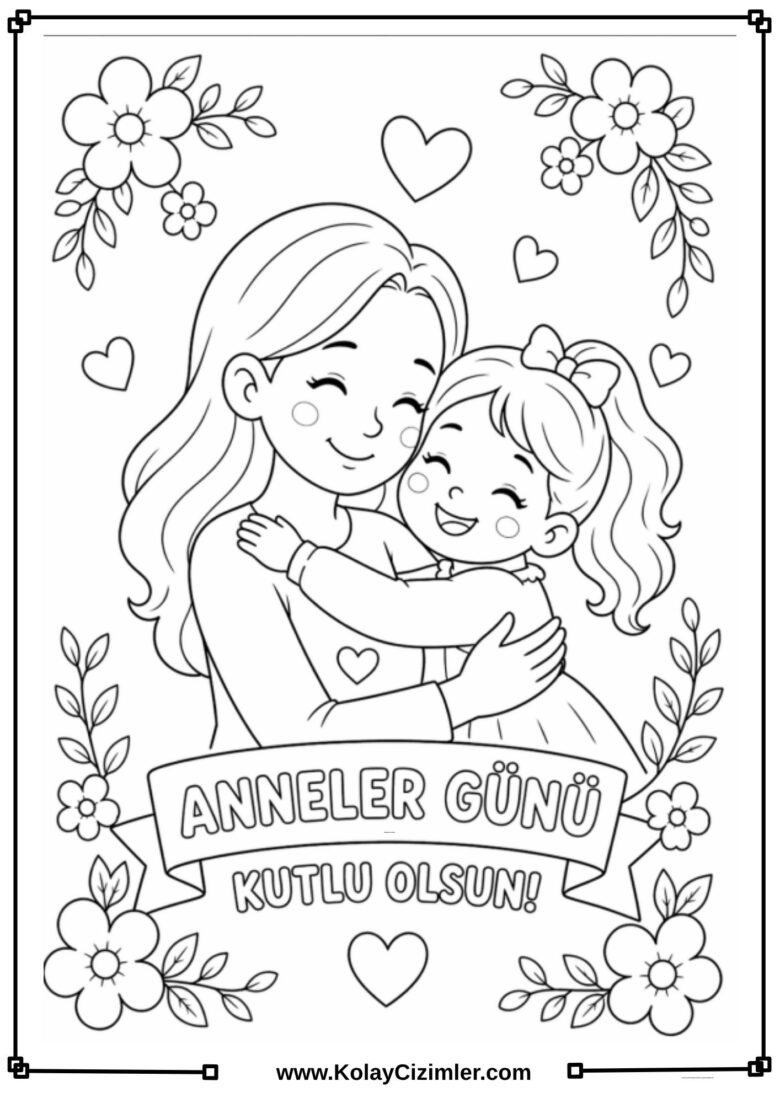 Anneler Günü Boyama Sayfası (2)
