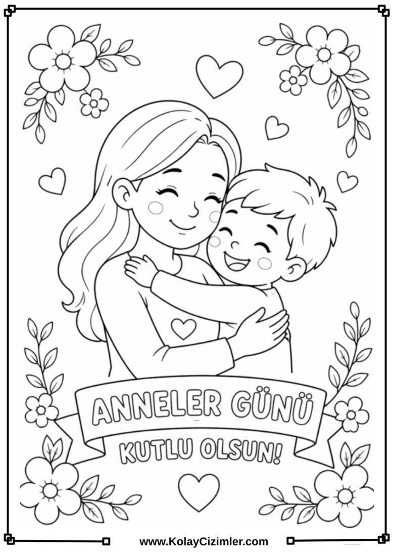 Anneler Günü Boyama Sayfası (3)
