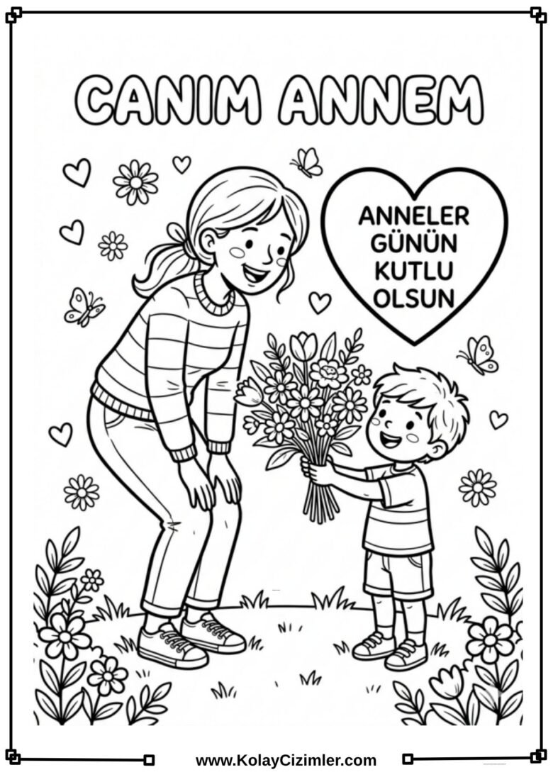 Anneler Günü Boyama Sayfası (5)