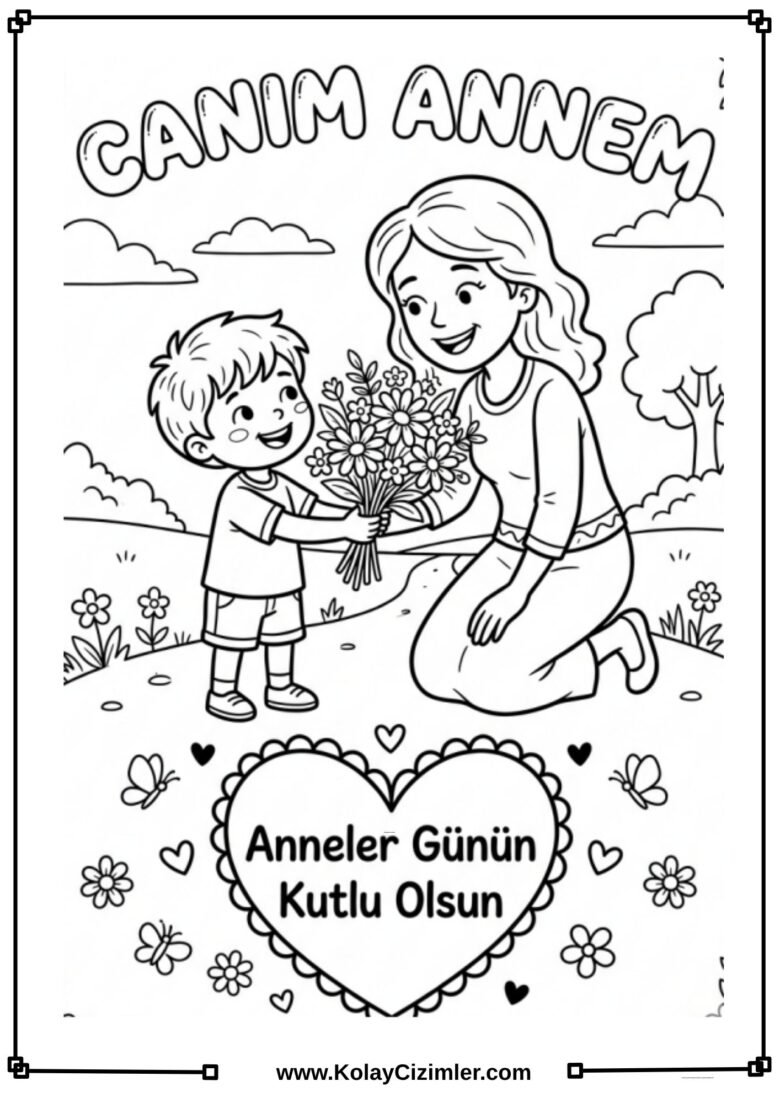 Anneler Günü Boyama Sayfası (6)
