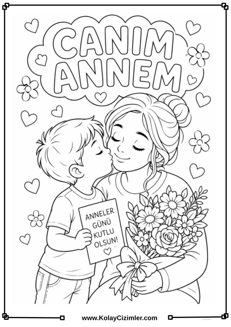 Anneler Günü Boyama Sayfası (6)