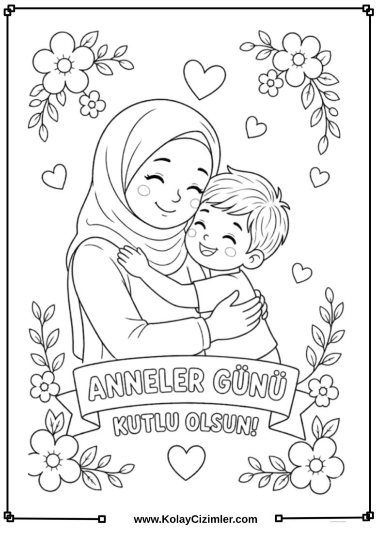 Anneler Günü Boyama Sayfası