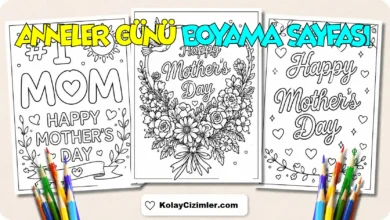 Anneler gunu boyama sayfasi