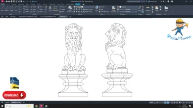 Aslan Heykeli dwg, Lion Statue, Lion Statue DWG, Estatua de león DWG, Statue de lion DWG, Statua leone DWG, ライオン像 DWG, Estátua de leão DWG, 狮子雕像 DWG