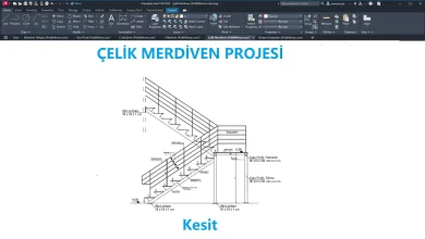 Çelik Merdiven Kesit dwg