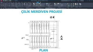 Çelik Merdiven Plan dwg