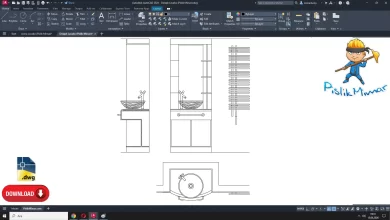 Dolaplı lavabo dwg çizimi, Washbasin with Cabinet dwg, cad blocks