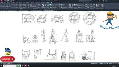Engelli insan dwg çizimi