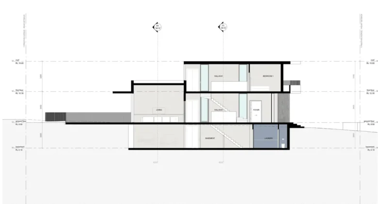 Five Dock House kesit çizimi