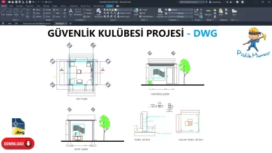Güvenlik Kulübesi projesi, dwg indir
