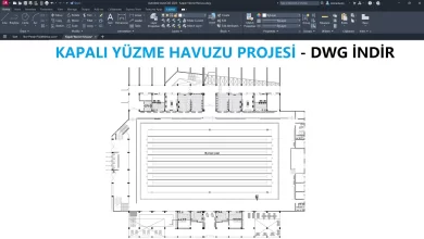 Kapalı Yüzme Havuzu dwg, Indoor Swimming Pool CAD Blocks