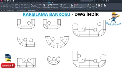 Karşılama Bankosu dwg, Reception Desk CAD Blocks, AutoCAD Drawing