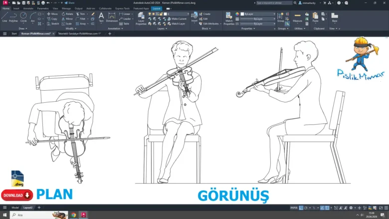 Keman Çalan İnsan dwg, Violin Player CAD Blocks, Violin Player DWG, Persona tocando violín DWG, Personne jouant du violon DWG, Persona che suona il violino DWG, バイオリンを弾く人 DWG, Pessoa tocando violino DWG, 拉小提琴的人 DWG