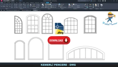 Kemerli Pencere dwg, Arched Window DWG, Ventana arqueada DWG, Fenêtre cintrée DWG, Finestra ad arco DWG, アーチ窓 DWG, Janela arqueada DWG, 拱形窗 DWG
