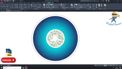 Küçük Süs Havuzu DWG, Round Decorative Fountain CAD Blocks, autocad drawing, cad blocks