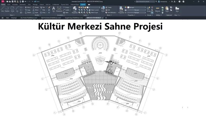 Kültür Merkezi Sahne Projesi plan