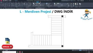 L Merdiven dwg, L Stairs CAD Blocks, AutoCAD Drawing