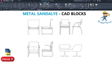 Metal Sandalye dwg, Metal Sandalye çizimi, Metal Chair CAD Blocks, AutoCAD drawing