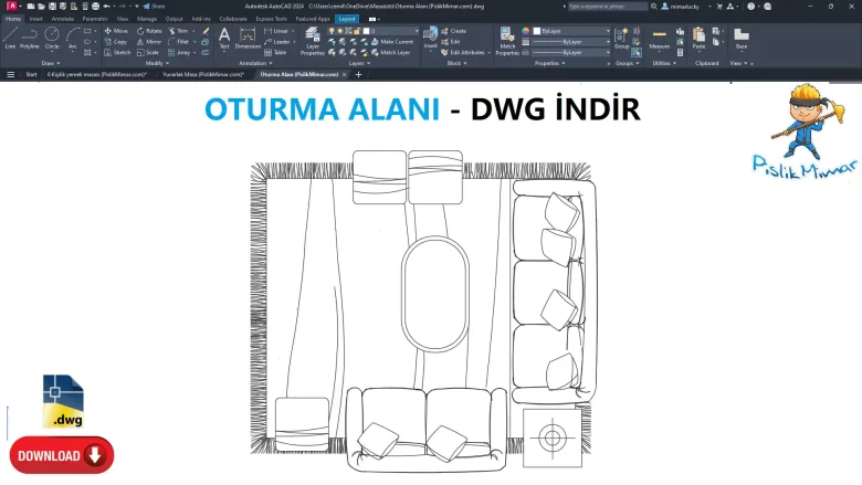 Oturma alanı dwg, Seating Area CAD Blocks, AutoCAD drawing