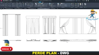 Perde plan dwg, Curtain Plan Drawings DWG, Planos de cortinas DWG, Plans de rideaux DWG, Disegni tende DWG, カーテンプラン図 DWG, Plantas de cortinas DWG, 窗帘平面图 DWG