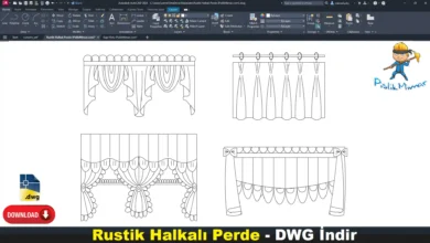 Rustik Halkalı Perde dwg, Rustic Ring Curtain DWG, Cortina rústica con anillas DWG, Rideau rustique à anneaux DWG, Tenda rustica ad anelli DWG, リング付きラスティックカーテン DWG, Cortina rústica com argolas DWG, 乡村风环形窗帘 DWG