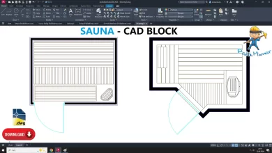 Sauna dwg, Sauna Çizimi, Sauna CAD Blocks