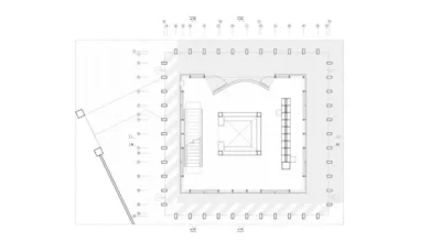 Tabancura School Library Pavilion plan cizimi