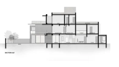 The Brick Veil House projesi kesit çizimi
