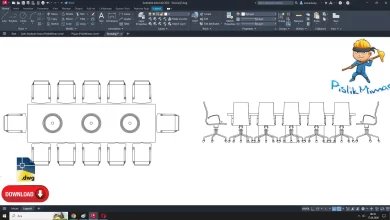 Toplantı Masası çizimi, toplantı masası görünüş, Meeting Table View cad blocks, autocad drawing