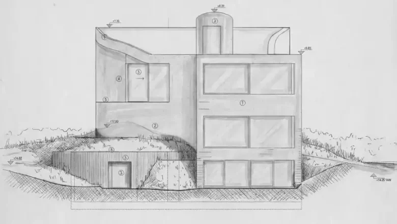 Villa Nouvelle Vague villa projesi eskizi