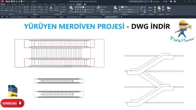 Yürüyen Merdiven dwg, Escalator CAD Blocks, AutoCAD drawing
