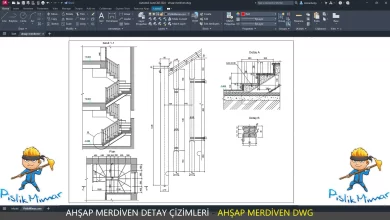 ahsap merdiven dwg, Wooden Staircase cad blocks