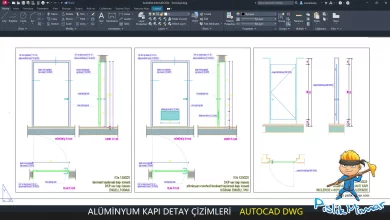 alüminyum kapı detay dwg, Aluminum Door Detail cad blocks