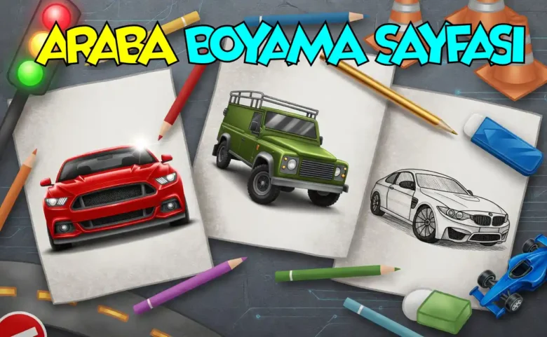 araba boyama sayfası