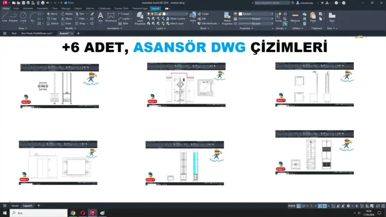 asansör dwg