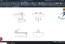 asma lavabo dwg çizimi, Wall-mounted sink dwg, autocad drawing