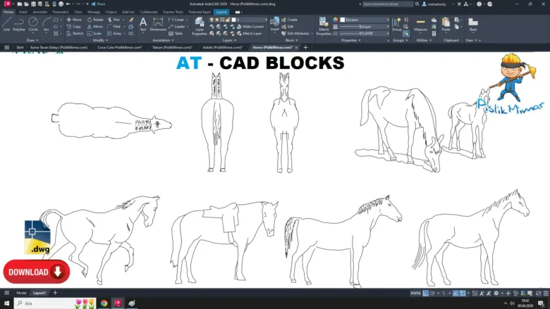 at dwg, Horse DWG, Caballo DWG, Cheval DWG, Cavallo DWG, 馬 DWG, Cavalo DWG, 马 DWG